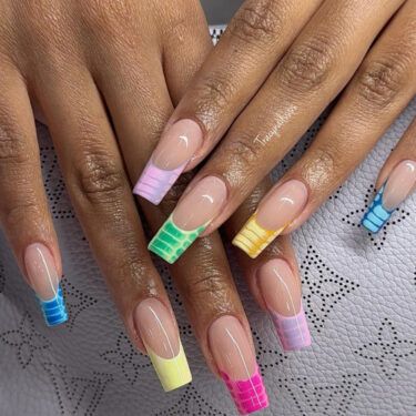 long crocodile French manicure