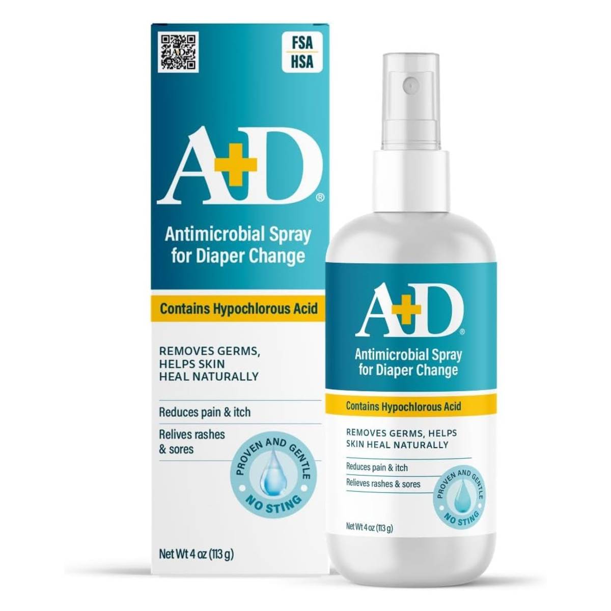 A+D Antimicrobial Hydrogel Spray with Hypochlorous Acid Spray for Skin