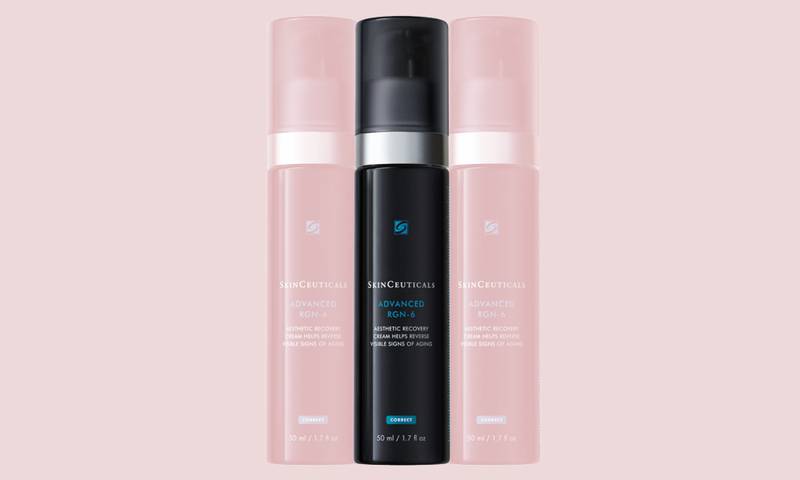 skinceuticals advanced rgn 6 cream on pink background
