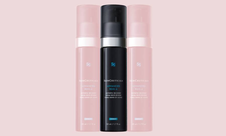 skinceuticals advanced rgn 6 cream on pink background