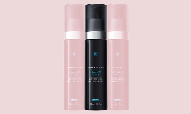 skinceuticals advanced rgn 6 cream on pink background