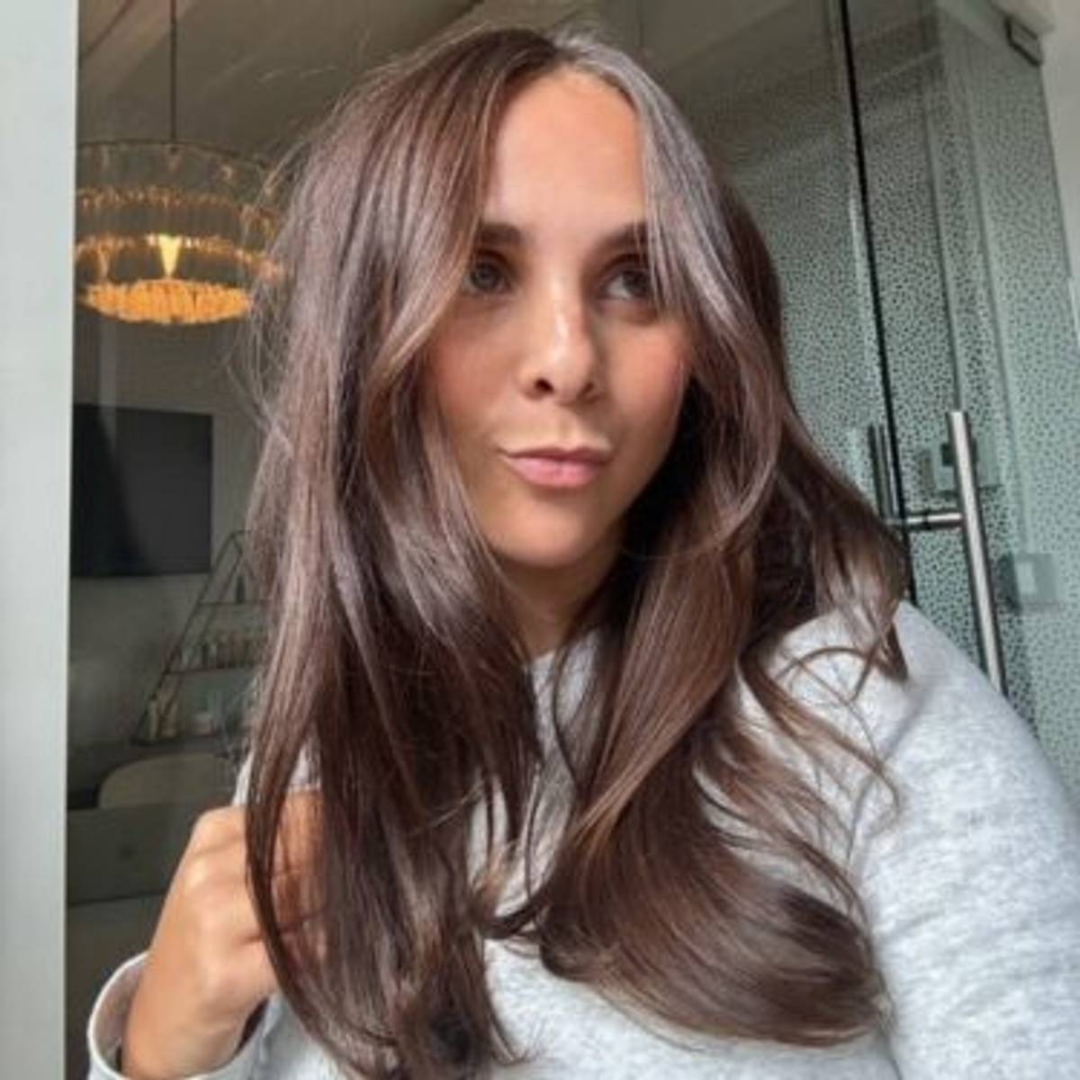 Dark brunette hair