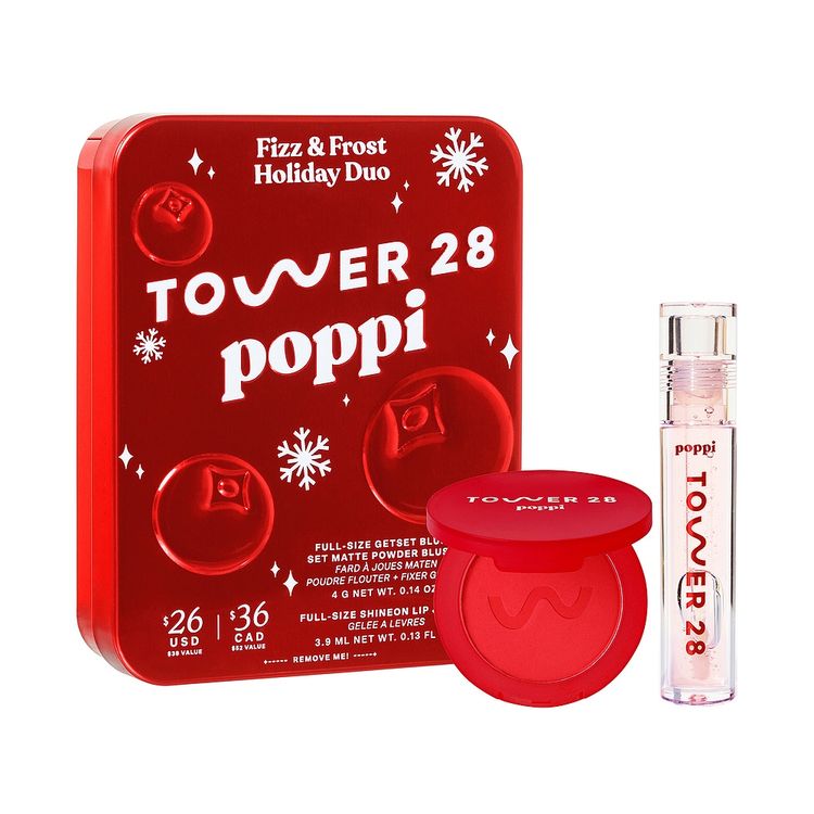 Tower 28 x Poppi Fizz + Frost Blush Lip Kit Tower 28 ($26)
