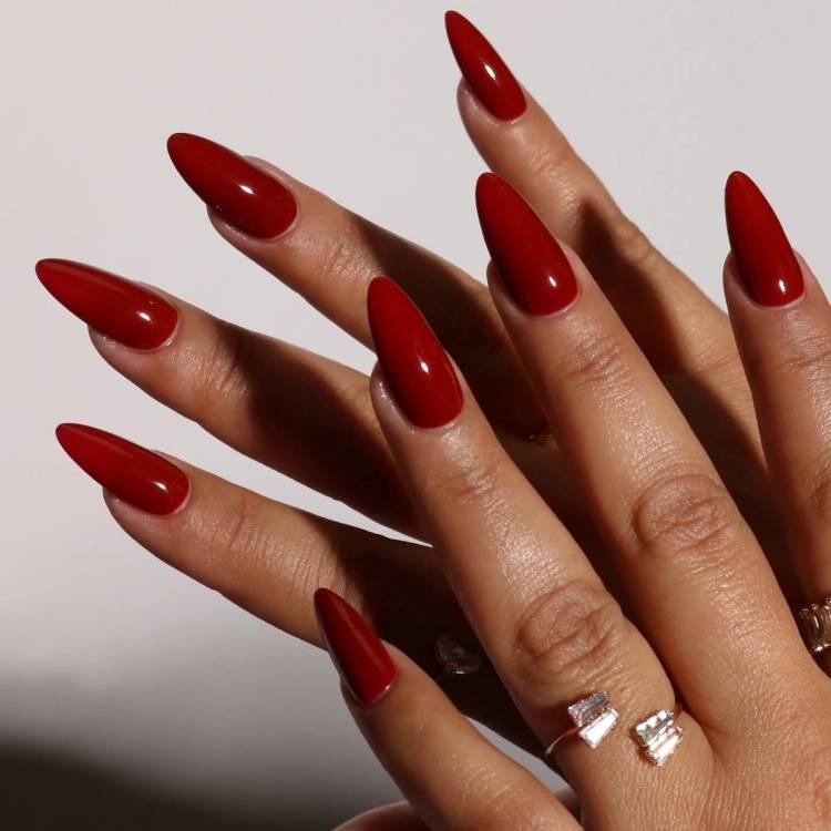 cherry red nails
