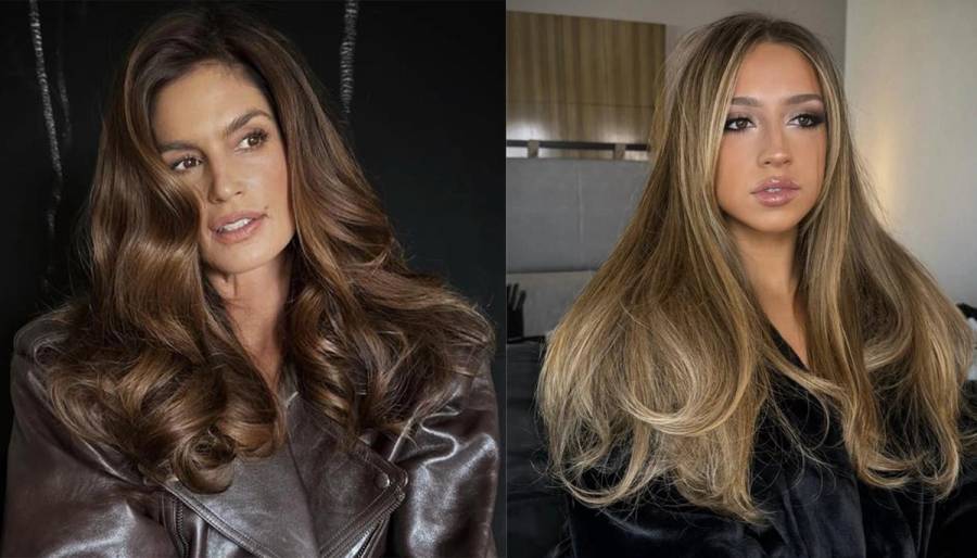 Cindy Crawford and Tate McRae hair colors by Dimitris Giannetos
