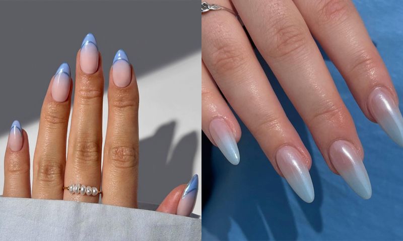 BLUE CHROME NAILS