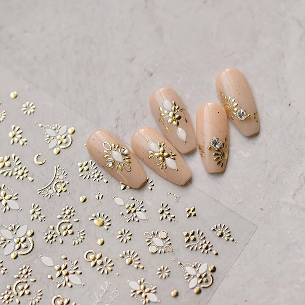 gilded Bridgerton nail stickers