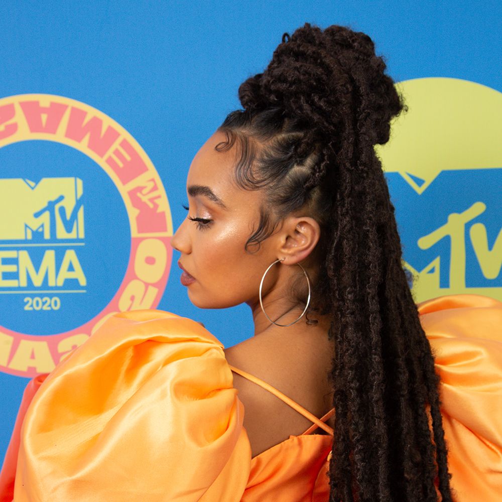 half-up top bun butterfly locs