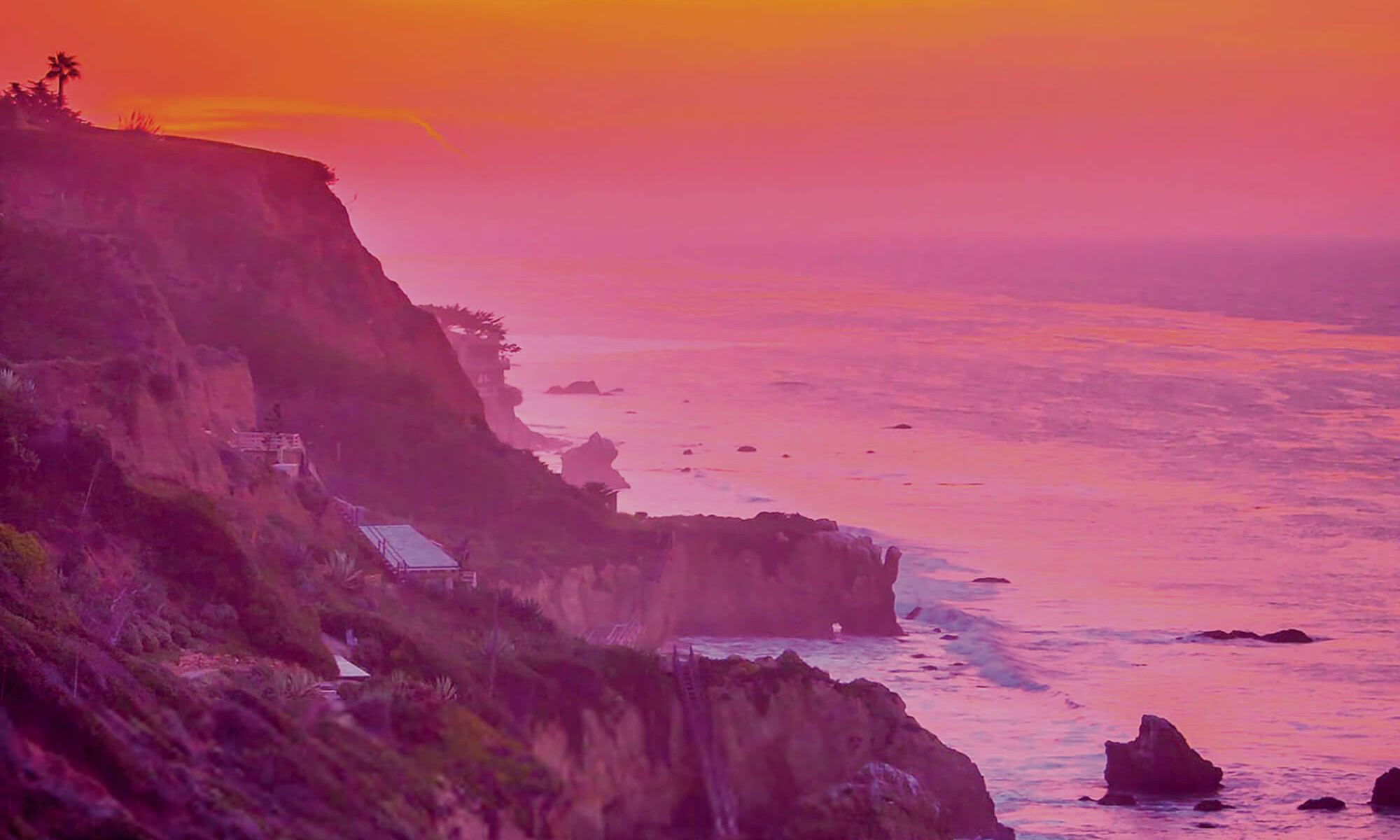Los Angeles coast line at sunset