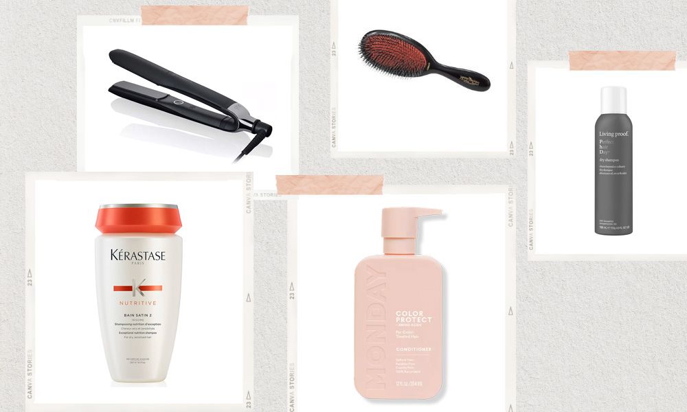 Collage of hair products available at Costco