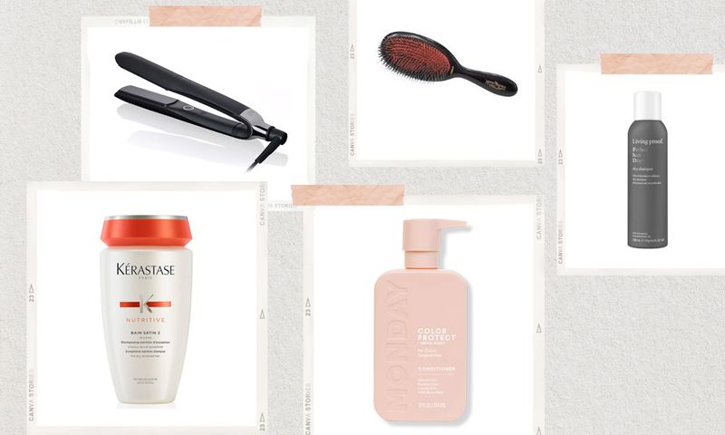 Collage of hair products available at Costco