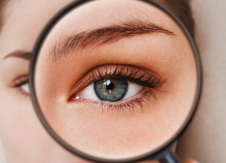 Eyelids are in a natural rested position