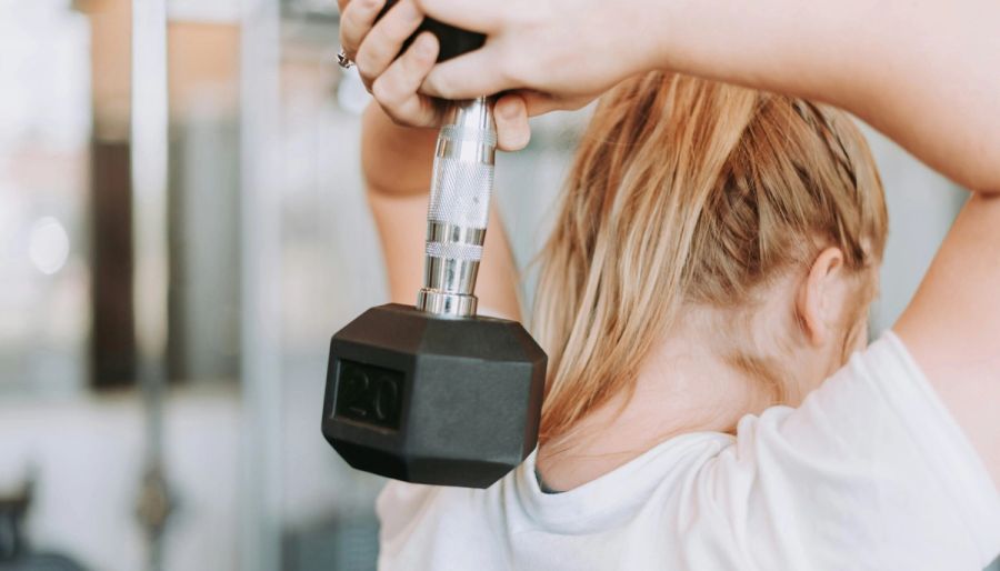 woman working out with weight