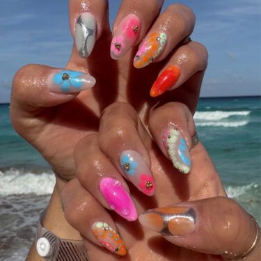 long summer nails nail art