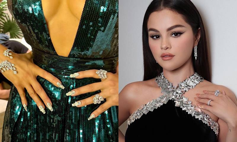 Jennifer Lopez and Selena Gomez manicures by Tom Bachik