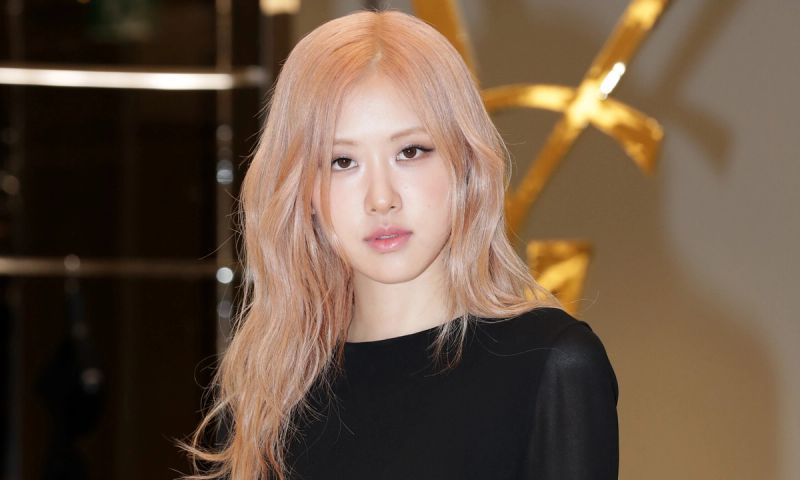 Rose of South Korean girl group BLACKPINK is seen at the 'Saint Laurent' The Hyundai pop-up store
