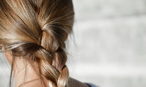 back view of woman's braid
