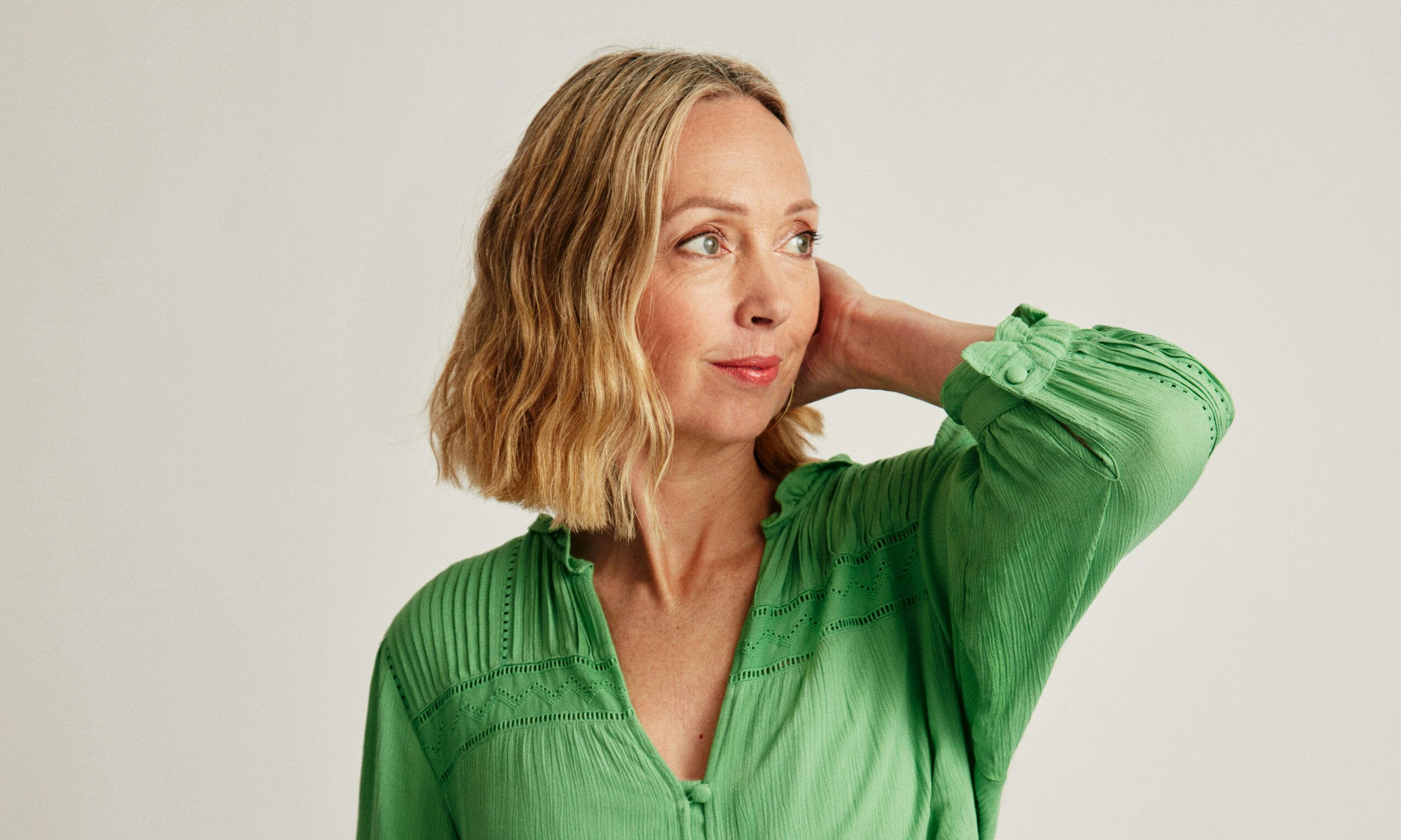 mature woman with short blonde hair