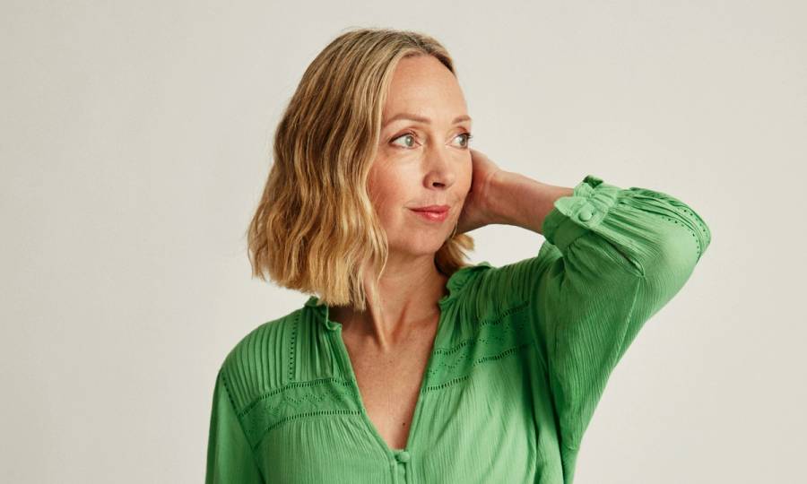 mature woman with short blonde hair