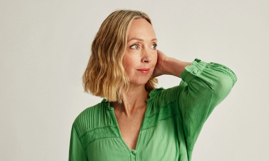 mature woman with short blonde hair