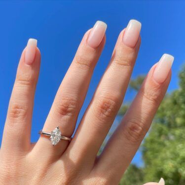 naked manicure on square-shaped nails