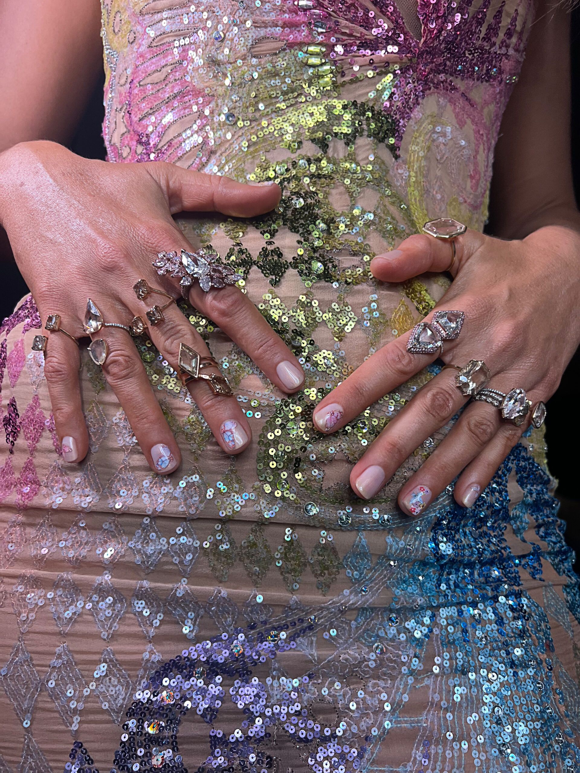 Blake Lively floral butterfly nails