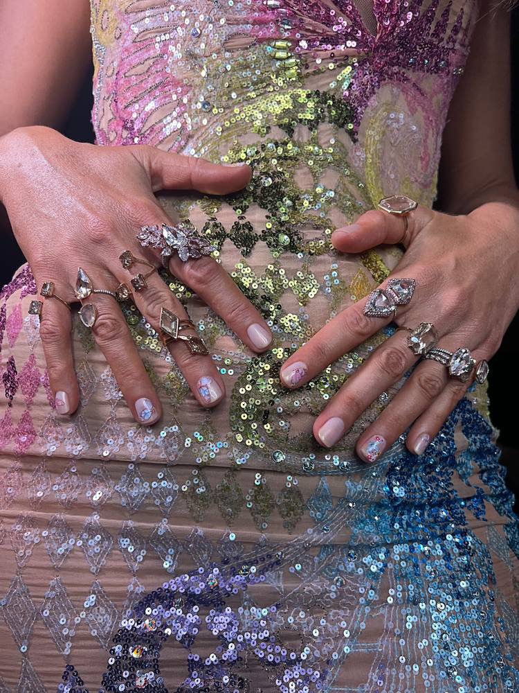 Blake Lively floral butterfly nails