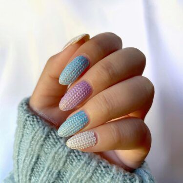 close-up of matte textured nails