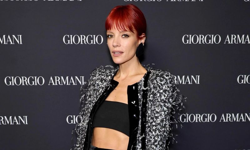 Lily Allen attends the Giorgio Armani Women's SS25 Fashion Show and Afterparty at Park Avenue Armory on October 17, 2024 in New York City.