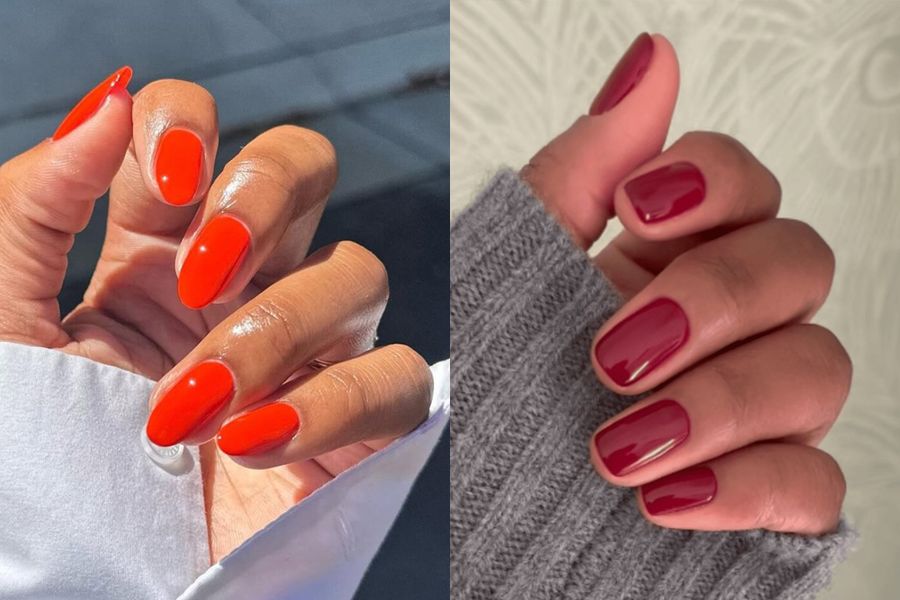 red nail polishes for dark skin tones