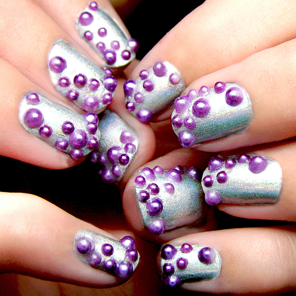 Textured Stickers and Pearls