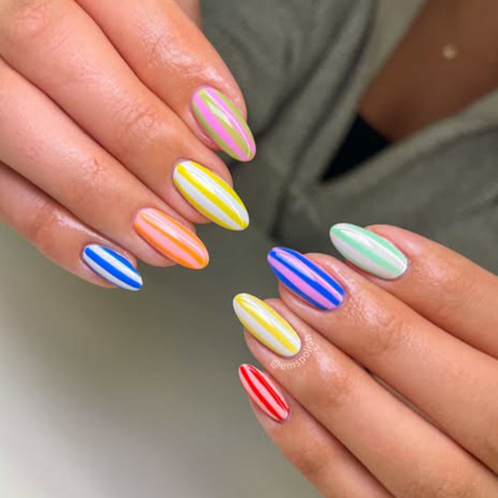 Candy Striped Nails