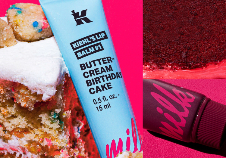 Kiehl's x Milk Bar Lip Balm #1 in Buttercream Birthday Cake and Red Velvet Truffle flavors