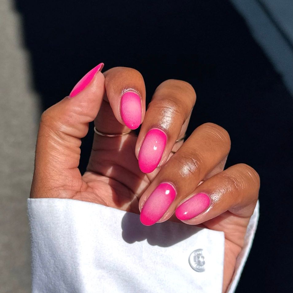 Neon Pink Aura Nails