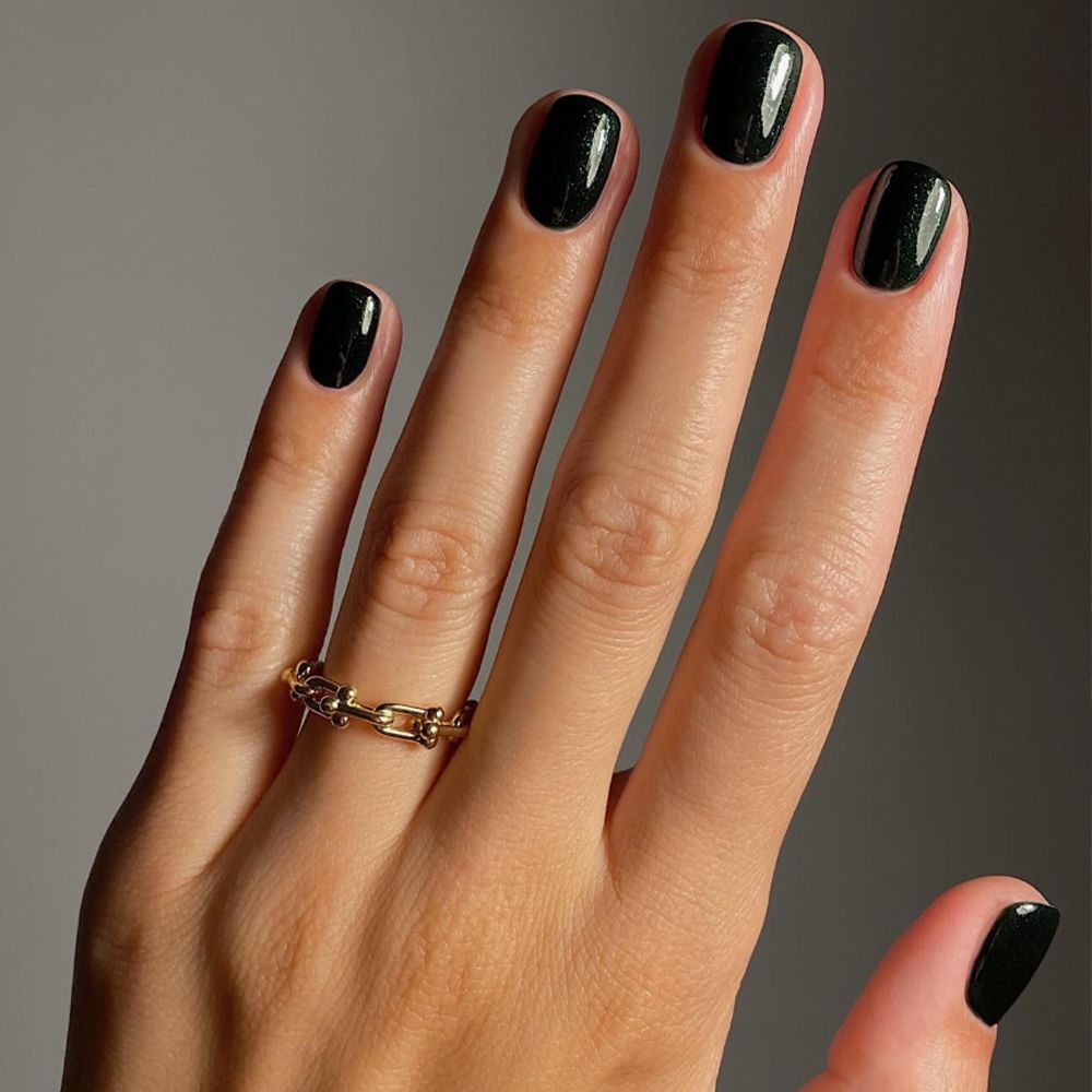 Dark Green With Envy Nails