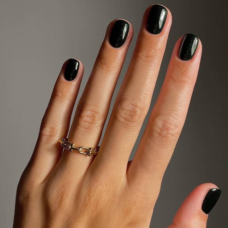 Dark Green With Envy Nails