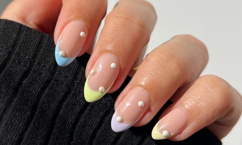 multi-color french manicure