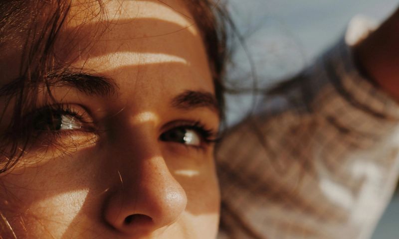 close up of woman's eyes