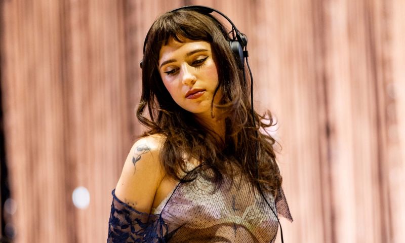 Clairo performs at the Outdoor Theatre at the 2025 Coachella Valley Music And Arts Festival on April 12, 2025 in Indio, California.