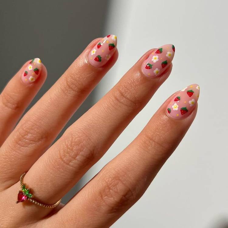 Strawberry & floral print