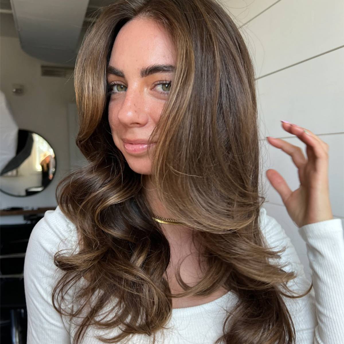 suede brunette hair color
