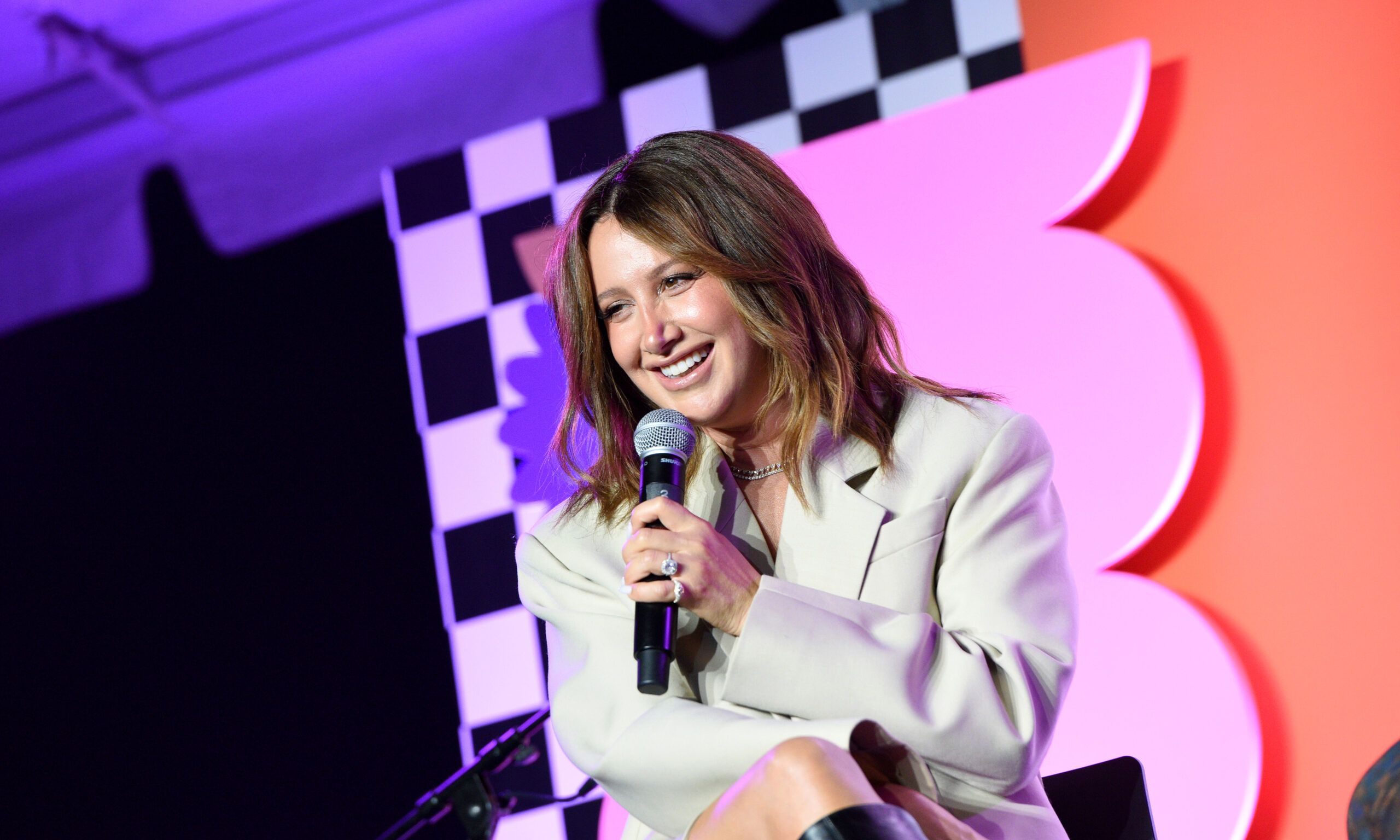 Ashley Tisdale speaks onstage during Teen Vogue Summit 2023 on November 18, 2023 in Los Angeles, California.