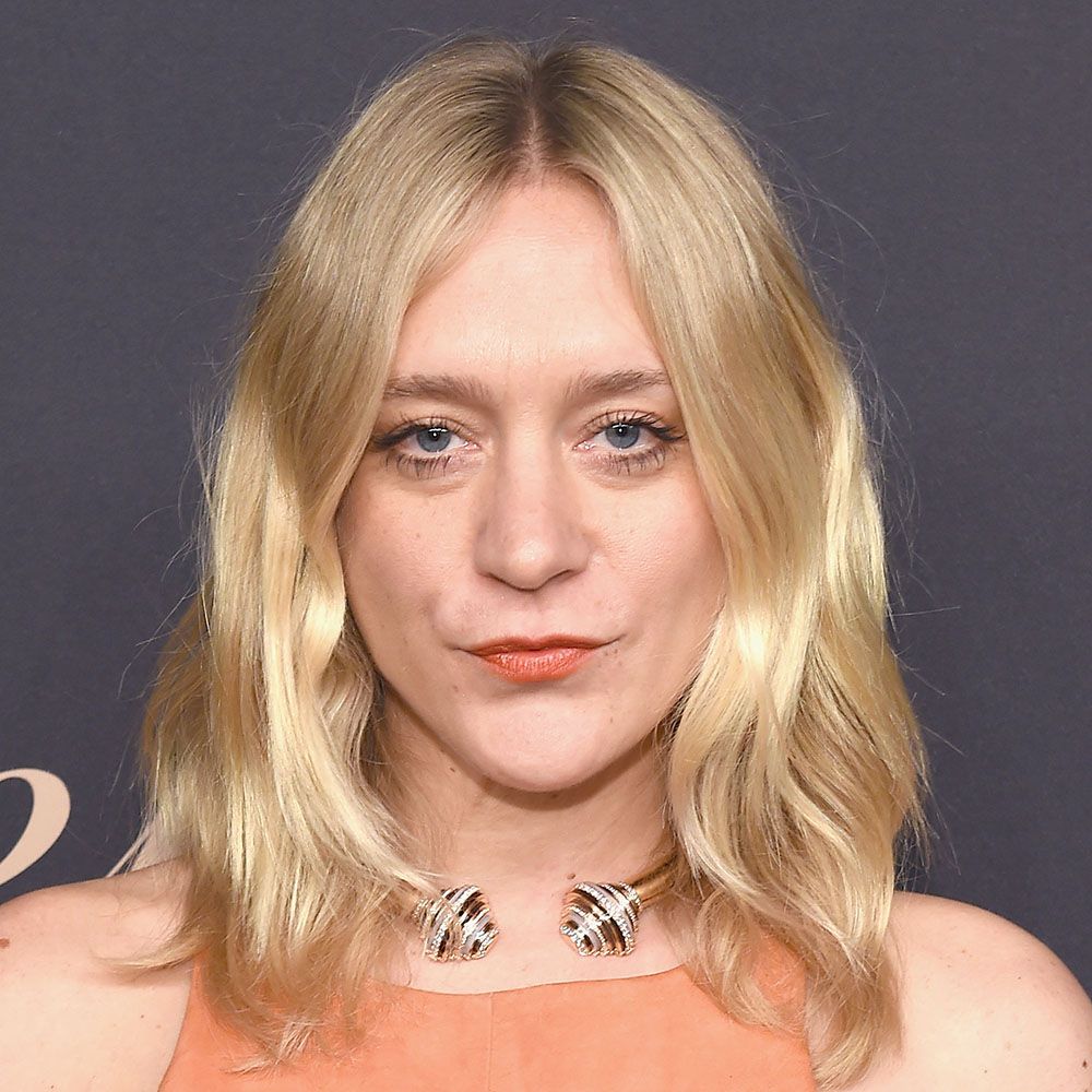 Close view of Chloe Sevigny with medium-length, wavy blonde hair