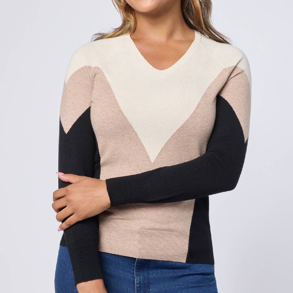 Jaclyn Smith Long-Sleeve Fine-Gauge Retro Sweater