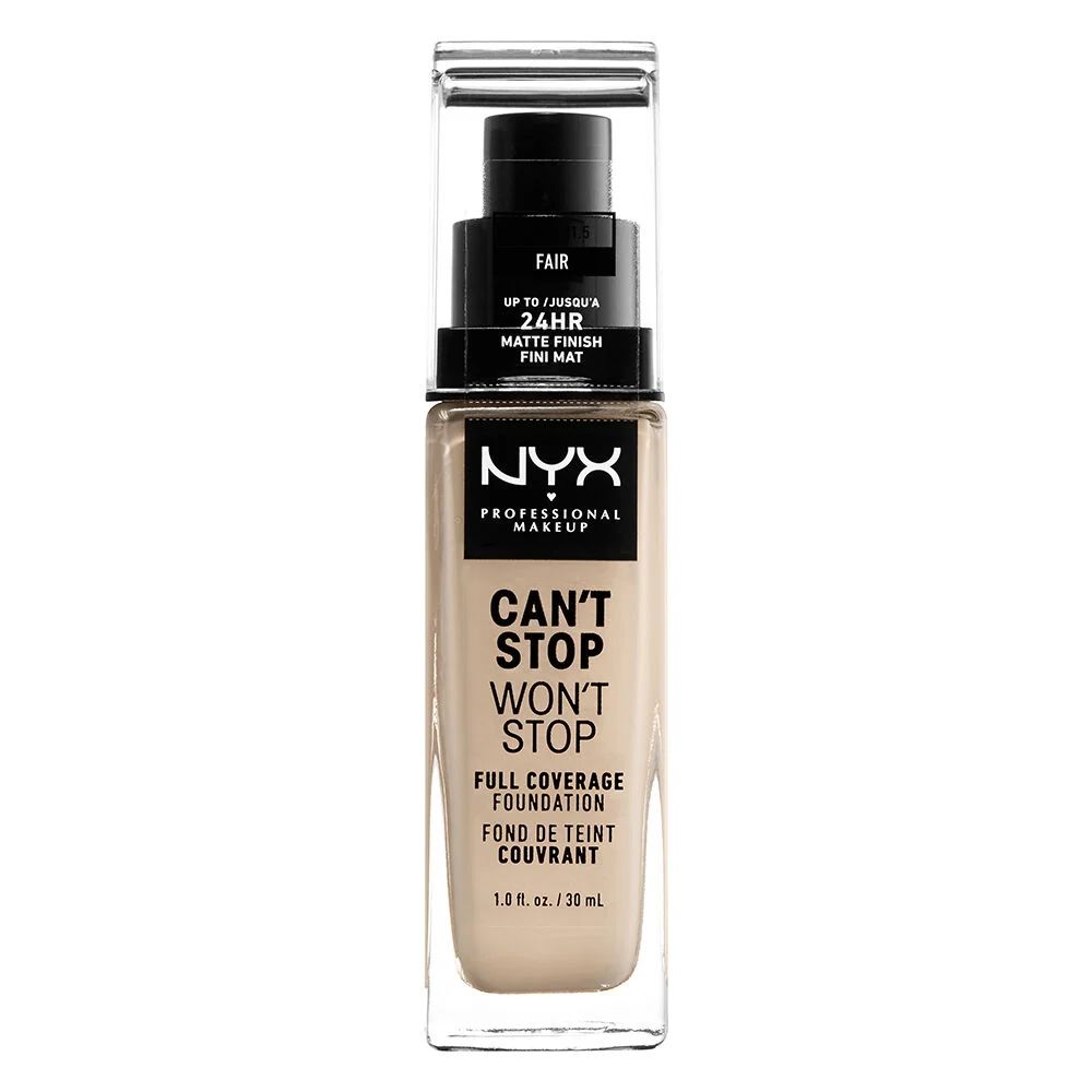 The Best Full-Coverage Drugstore Foundation: NYX Professional Makeup Can't Stop Won't Stop Full-Coverage Foundation ($15)