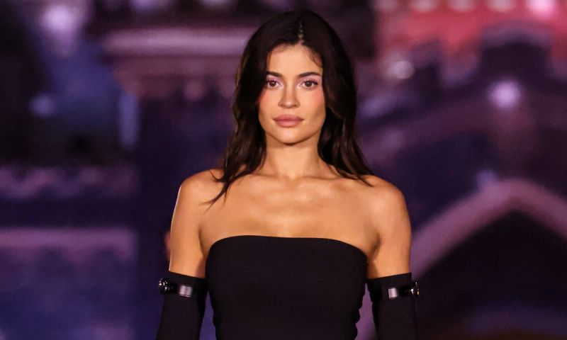 Kylie Jenner walks the runway during the Coperni Paris Womenswear Spring-Summer 2025 show as part of Paris Fashion Week at Disneyland Paris on October 1, 2024 in Paris, France.