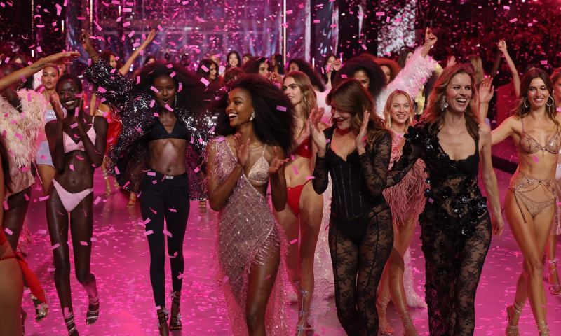 Models walk the runway during the 2024 Victoria's Secret Fashion Show finale at Duggal Greenhouse on October 15, 2024 in Brooklyn, New York.