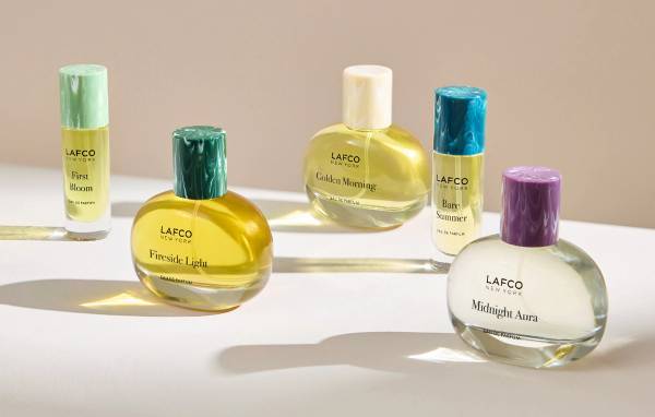 LAFCO New York's new fine fragrance collection: five eau de parfums including Fireside Light, Golden Morning and Midnight Aura
