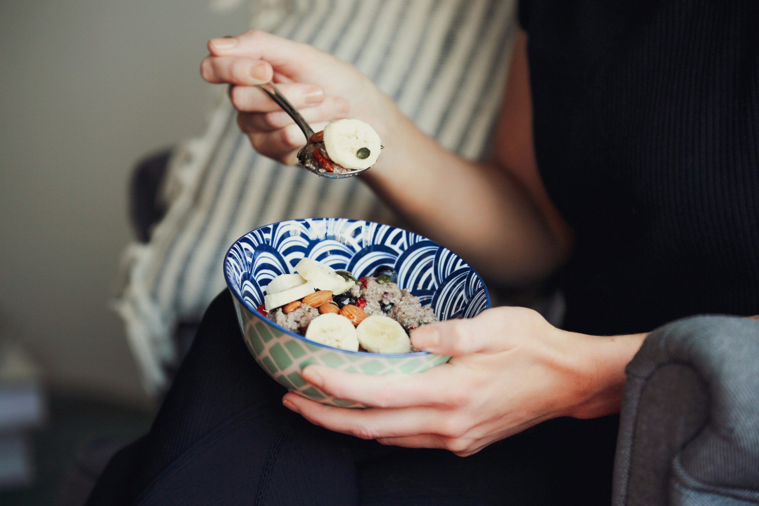 close up of bowl of oatmeal