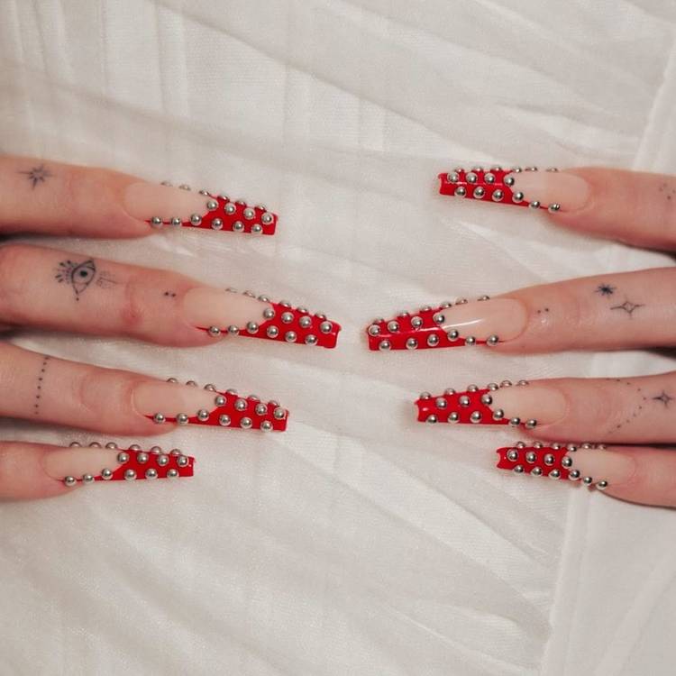 Studded French Manicure
